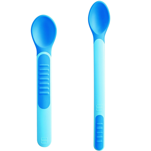MAM Heat Sensitive Spoons And Cover 6m+ Blue