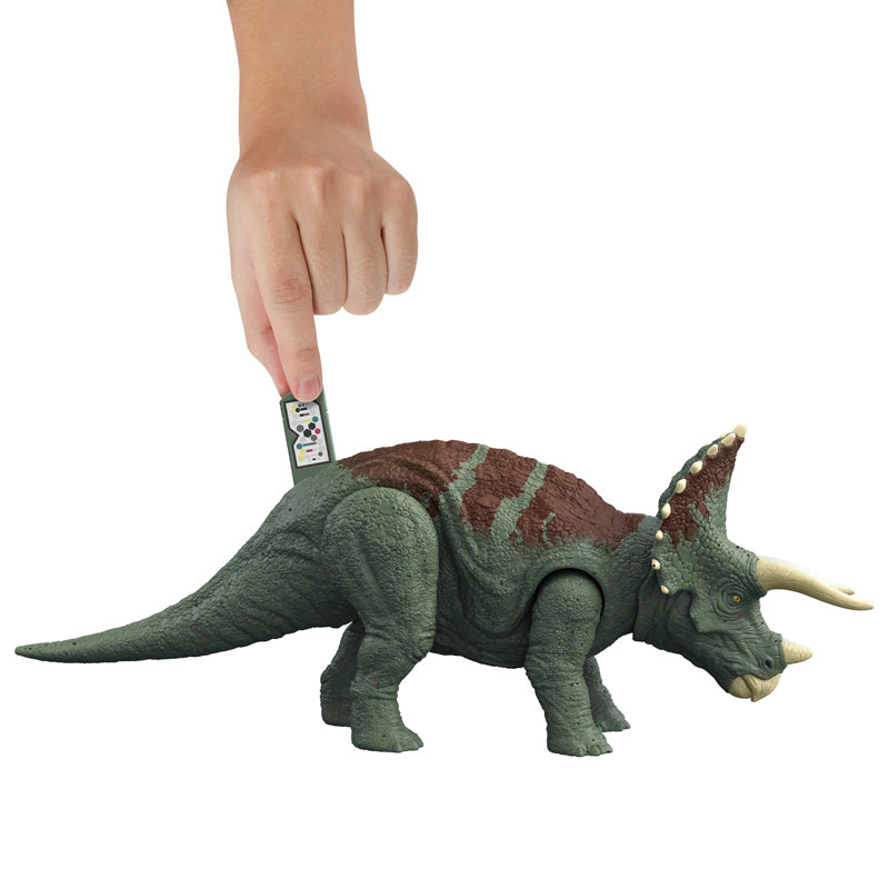 Jurassic world triceratops store ride on toy