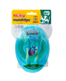 Nuby Bowls With Lids And Cutlery Blue