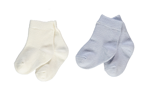 Bebetto Baby Boy Ankle High Socks Blue-Ivory 2Pk (0-36mths)