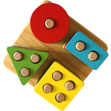 Bee Smart Wooden Stack & Learn Geometric Shape Puzzle