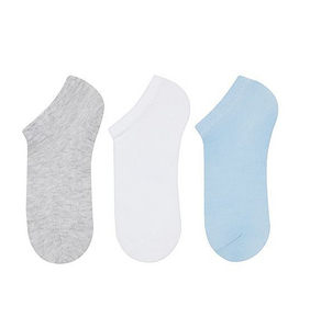 Baby Boy Trainer Socks Blue Plain 3Pk (0-12mths)