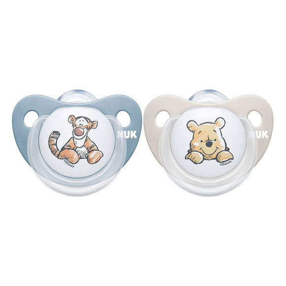 NUK Winnie The Pooh Silicone Soother 2-Pack Blue 6-18m