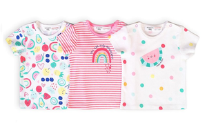 Minoti Girls T-shirt 3-Pack Berry Pink (3-6mths)