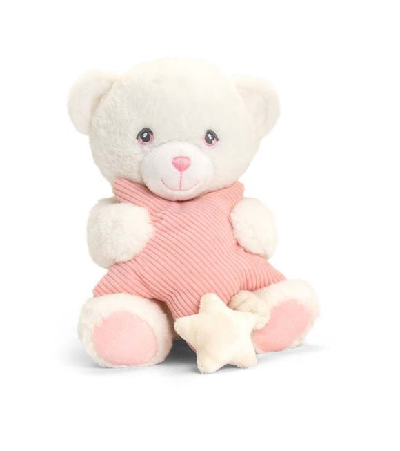 Keel Toys Keeleco Bear with Star Musical Soft Toy Pink 20cm