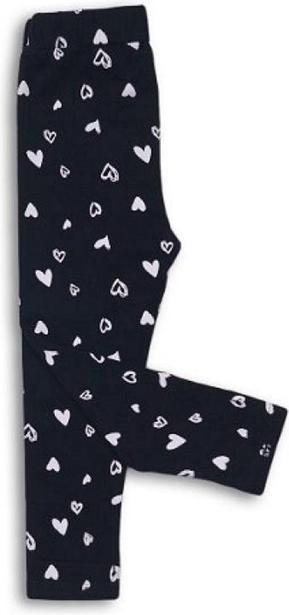 Minoti Girls Leggings Hearts on Black (3-4yrs)