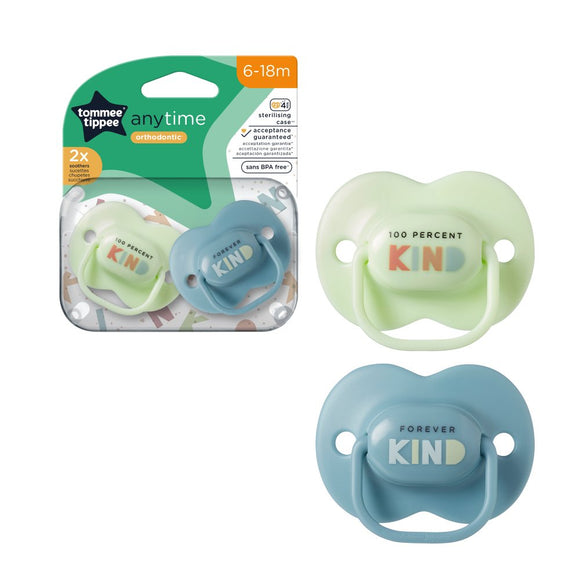 Tommee Tippee Anytime Soother 2-Pack 6-18m Blue