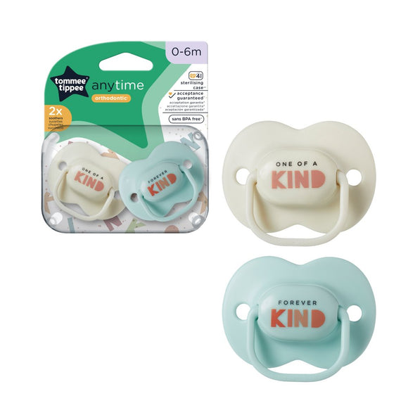 Tommee Tippee Anytime Soother 2-Pack 0-6m Blue