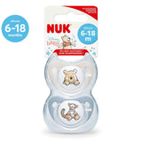 NUK Winnie The Pooh Silicone Soother 2-Pack Blue 6-18m