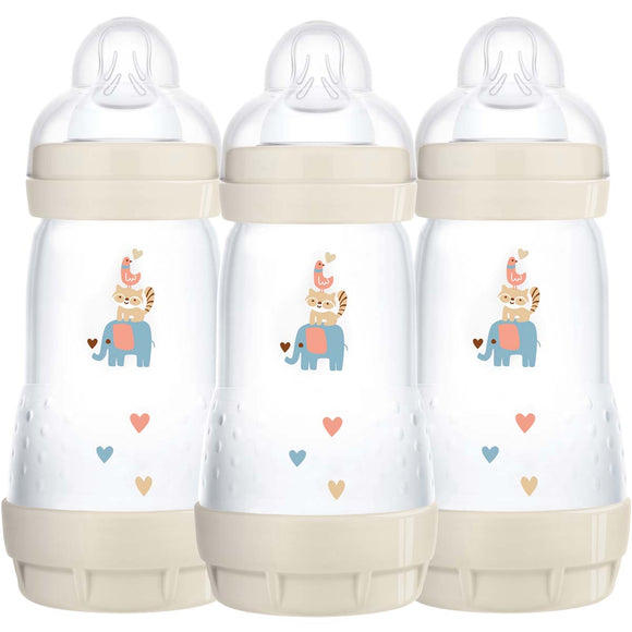 MAM Easy Start Baby Bottle 3-Pack 260ml Cream 2+m