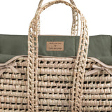 Clair de Lune Organic Palm Moses Basket Forest Green