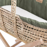 Clair de Lune Organic Palm Moses Basket Forest Green