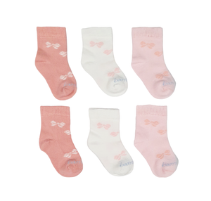 Little Team Cotton Rich Seamless Socks 6Pk Bows (0-12mths)