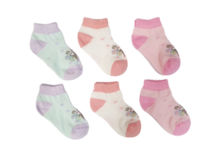 Little Team Cotton Rich Trainer Socks 6Pk Butterfly Green (0-6yrs)