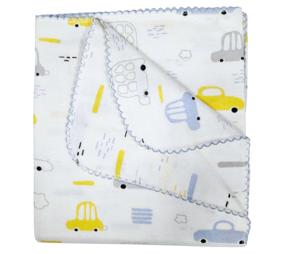 Bebetto Cotton Flannel Blanket Double Sided Cars