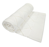 Bebetto Cotton Knitted Pointelle Baby Blanket Cream