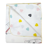 Bebetto Cotton Flannel Blanket Double Sided Hearts