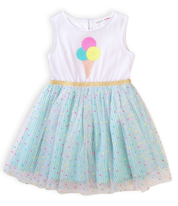 Minoti Girls Mixed Fabric Tu Tu Dress (12-24mths)