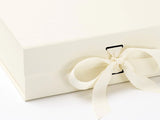 Ivory Large Gift Box With Ribbon Magnetic Closure