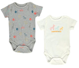 Bebetto Short Sleeve Bodysuits Safari 2-Pack (12-24mths)