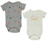 Bebetto Short Sleeve Bodysuits Safari 2-Pack (12-36mths)