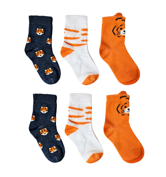 Little Team Cotton Rich Seamless Socks Little Tiger 6Pk (0-4yrs)