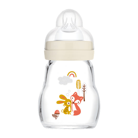 MAM Feel Good Glass Baby Bottle 170ml Neutral 0+