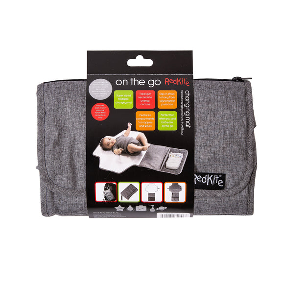 Red Kite Travel On-The-Go Changing Mat Grey Weave