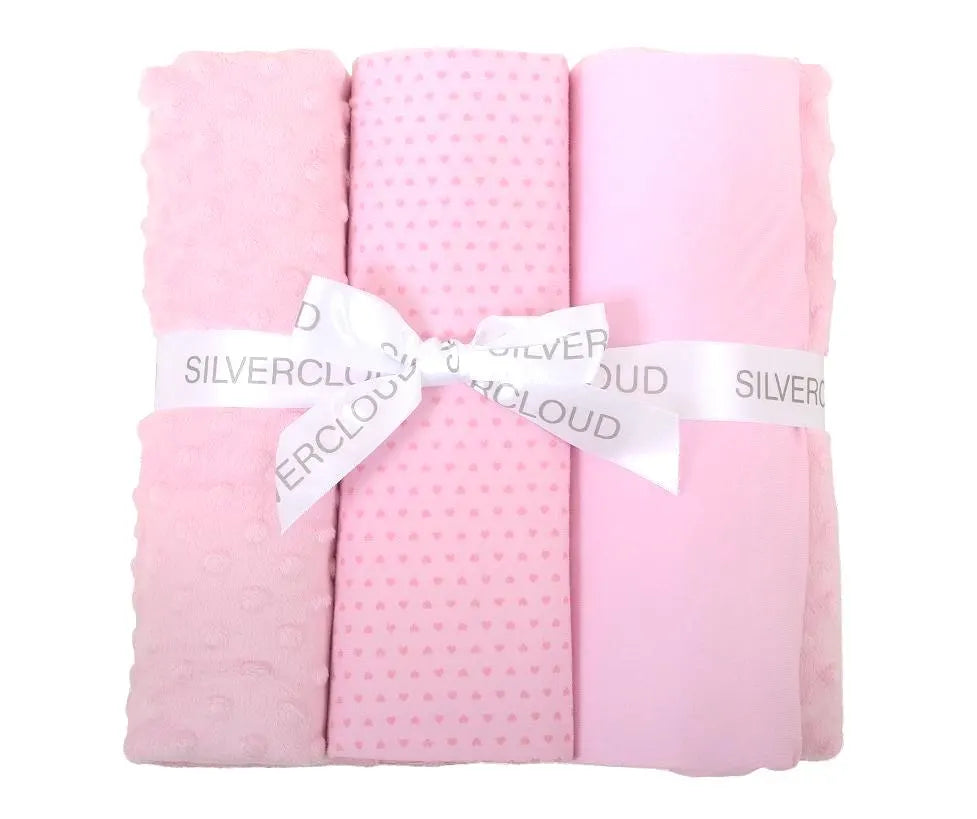 Silver Cloud Cot Bed Bedding Set Pink