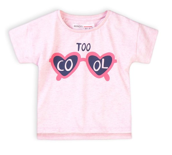 Minoti Girls T-shirt Too Cool Pink (12mths-3yrs)