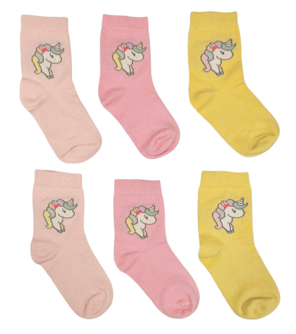 Little Team Cotton Rich Seamless Socks Unicorn 6Pk (1-6yrs)