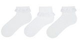 Baby Girl Frilly Lace Socks White Assorted 3Pk (0-18mths)