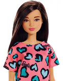 Barbie Chic Fashion Doll Brown Hair Coral Pink Dress