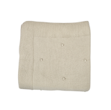 Pompom Knitted Baby Blanket Beige