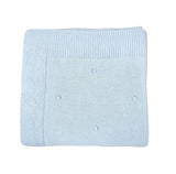 Knitted Baby Blanket Popcorn Pattern Blue