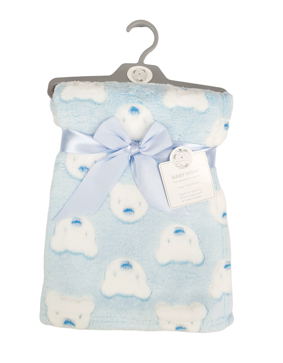 Baby Blanket Fleece Bears Blue