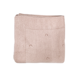 Pompom Knitted Baby Blanket Blush Pink