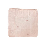 Knitted Baby Blanket Popcorn Pattern Blush Pink