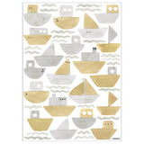 Tresxics Watercolour Boats and Waves Stickers Grey