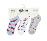 Baby Boy Trainer Socks Sailor 3Pk (0-18mths)