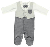 Bebetto Grey Sleepsuit with Bow (3-9mths)