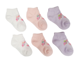 Little Team Cotton Rich Trainer Socks 6Pk Butterfly Purple (0-8yrs)