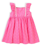 Minoti Dobby Dress Pink (3-12mths)