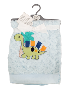 Baby Blanket Fleece Dino Blue