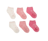 Little Team Cotton Rich Trainer Socks 6Pk Pink Dots (0-8yrs)