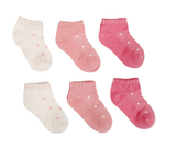 Little Team Cotton Rich Trainer Socks 6Pk Pink Dots (0-8yrs)