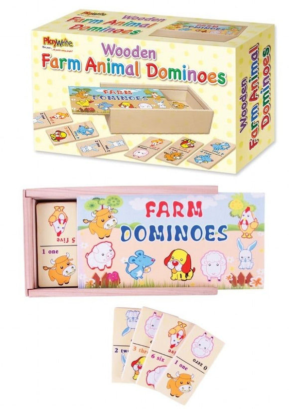Wooden Farm Animals Dominoes
