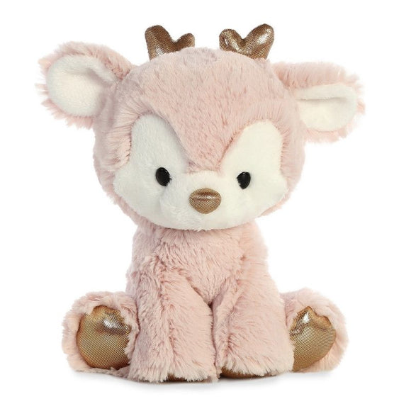 Aurora Plush Pink Reindeer Soft Toy 8In