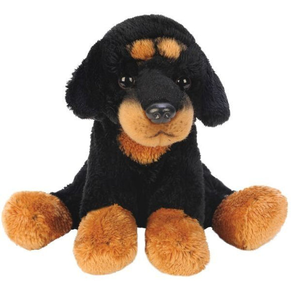 Suki Small Sitting Dog Rottweiler Soft Toy 14cm