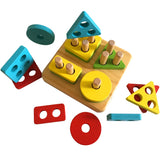 Bee Smart Wooden Stack & Learn Geometric Shape Puzzle